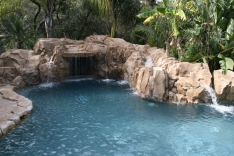 Free form pool with grotto