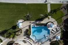 Drone view of infinity edge pool by All Aqua Pools