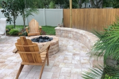 Fire pit and paver deck