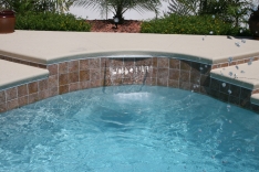 free form pool with waterfall