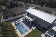 Aerial view of modern pool in New Smyrna Beach