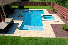 Modern pool and landscaping